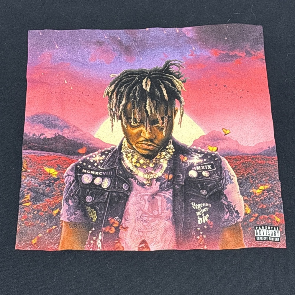 Juice Wrld Legends Never Die Album Club 999 Black T-Shirt Men's Small